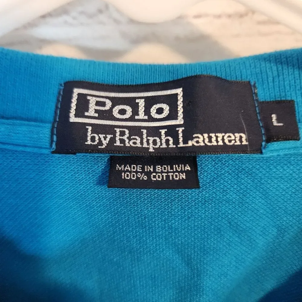 Men's Polo Ralph Lauren Teal Polo Shirt, Size Large
